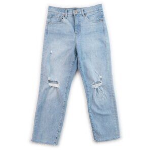 EXPRESS Mom Jean Super High Rise distressed jeans size 2P